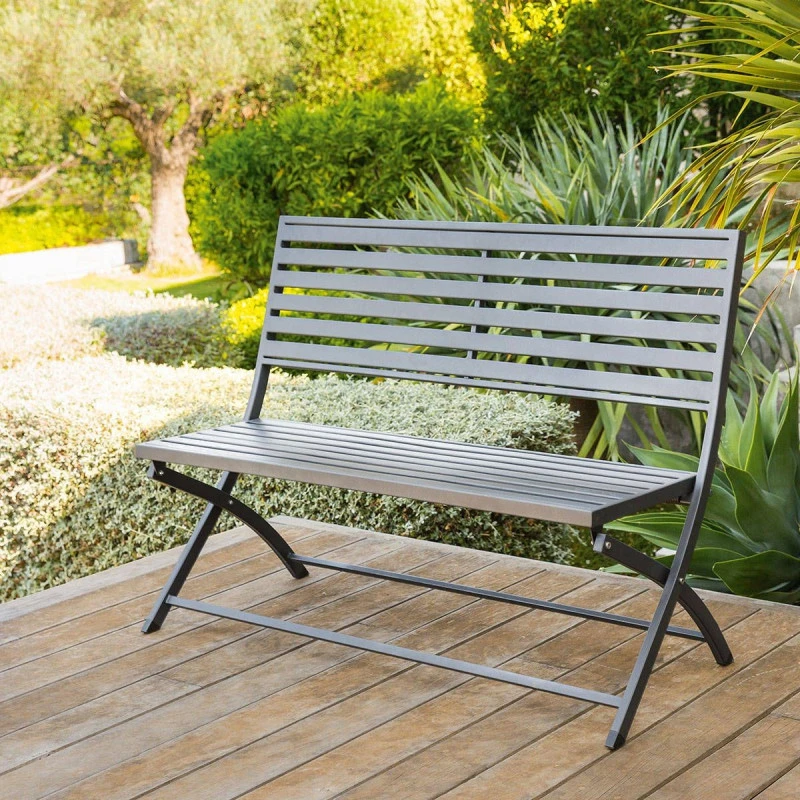 Banc Pliant Olbia Noir Graphite Hespéride 3 Banc Pliant Olbia Noir Graphite Hespéride – Image 2