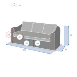 Canapé 3 Places Moorea Hespéride Terre Ombre -Jardin Meubles Magasin canape 3 places moorea hesperide terre ombre 2