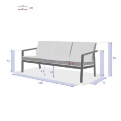 Canapé 3 Places Pavane Graphite Hespéride -Jardin Meubles Magasin canape 3 places pavane graphite hesperide 1 5