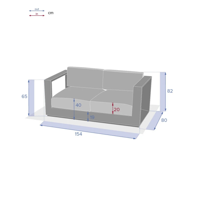 Canapé Extérieur 2 Places Allure Hespéride 5 Canapé Extérieur 2 Places Allure Hespéride – Image 3