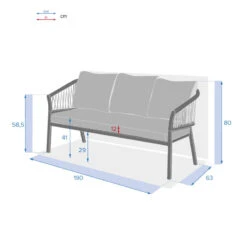 Canapé Extérieur 3 Places Oriengo Taupe Hespéride 10 Canapé Extérieur 3 Places Oriengo Taupe Hespéride -Jardin Meubles Magasin canape exterieur 3 places oriengo taupe hesperide 3