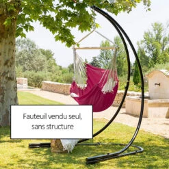 Chaise Suspendue Détente Cuenca Framboise Hespéride 6 Chaise Suspendue Détente Cuenca Framboise Hespéride -Jardin Meubles Magasin chaise suspendue detente cuenca framboise hesperide 1