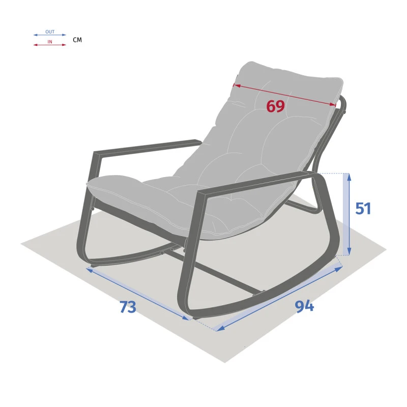 Fauteuil à Bascule Felinio Taupe Hespéride 6 Fauteuil à Bascule Felinio Taupe Hespéride – Image 4