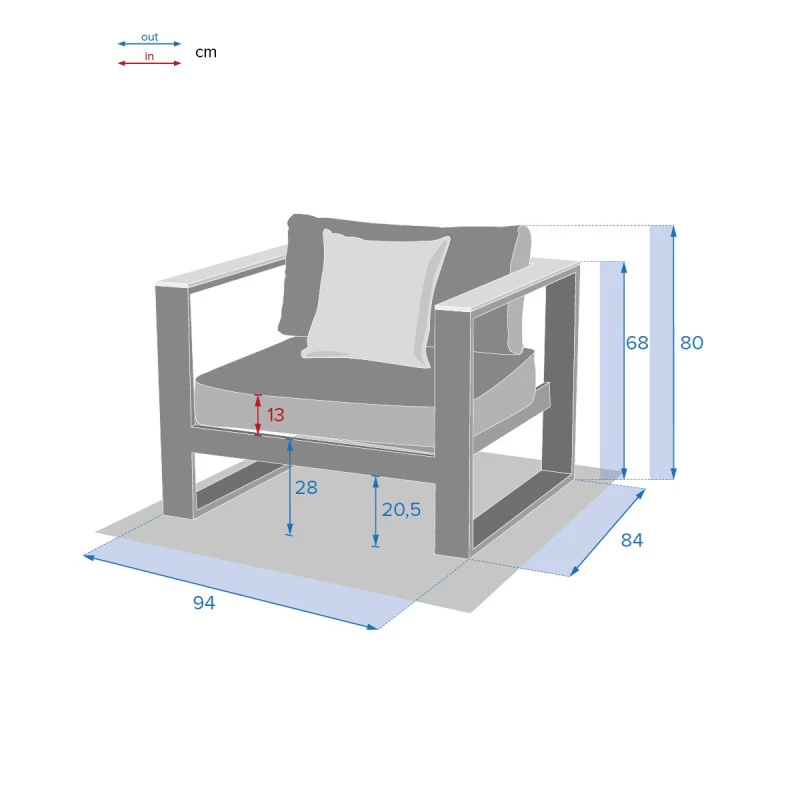 Fauteuil De Salon Emperia Graphite Hespéride 6 Fauteuil De Salon Emperia Graphite Hespéride – Image 4