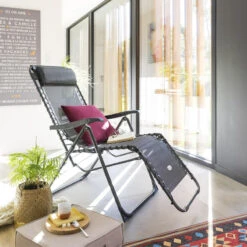 Fauteuil Détente D'extérieur Hespéride Silos Gris Anthracite