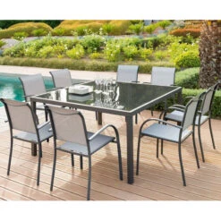 Fauteuil Empilable Piazza Hespéride Galet/graphite -Jardin Meubles Magasin fauteuil empilable piazza hesperide galet graphite 5