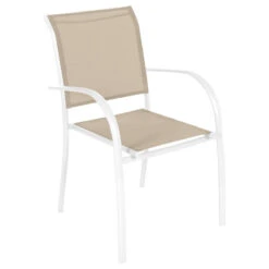 Fauteuil Empilable Piazza Hespéride Lin/blanc