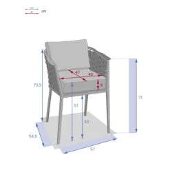 Fauteuil Repas Extérieur Embruns Mailles Hespéride -Jardin Meubles Magasin fauteuil repas exterieur embruns mailles hesperide 5