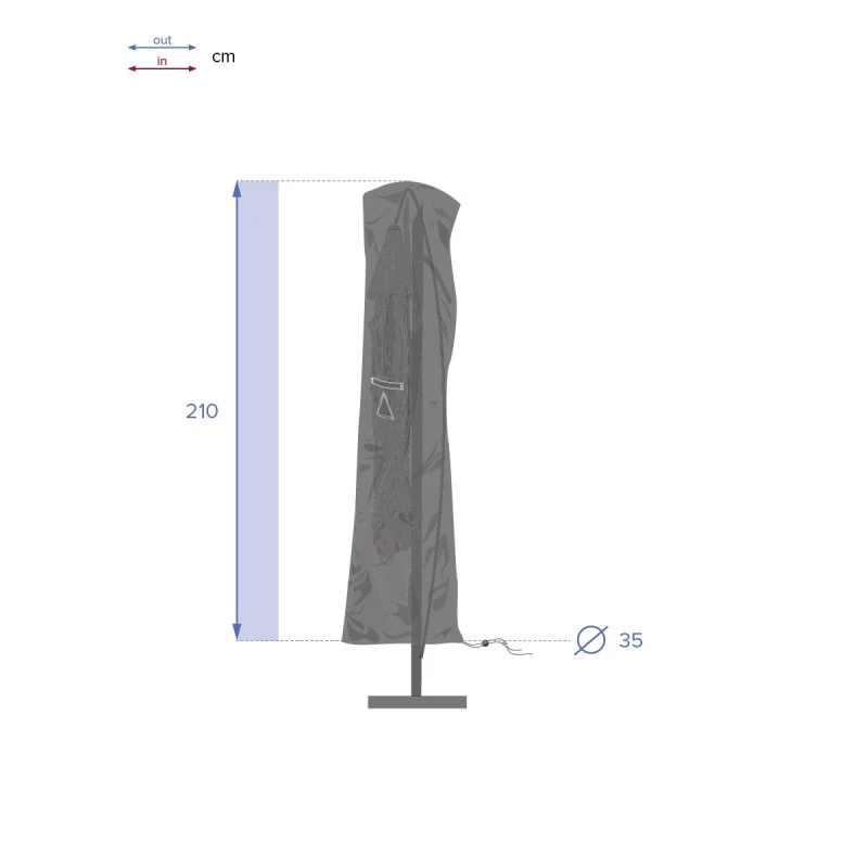 Housse Parasol Décentré Hespéride Petit Modèle Taille S 4 Housse Parasol Décentré Hespéride Petit Modèle Taille S – Image 2