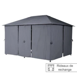 Jardin Meubles Magasin -Jardin Meubles Magasin jeu de 6 rideaux gris ardoise pour la tonnelle santorini 3 x 4m 1