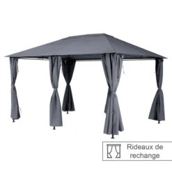 Jardin Meubles Magasin 27 Jeu De 6 Rideaux Gris Ardoise Pour Tonnelle Santorini Et Thira
