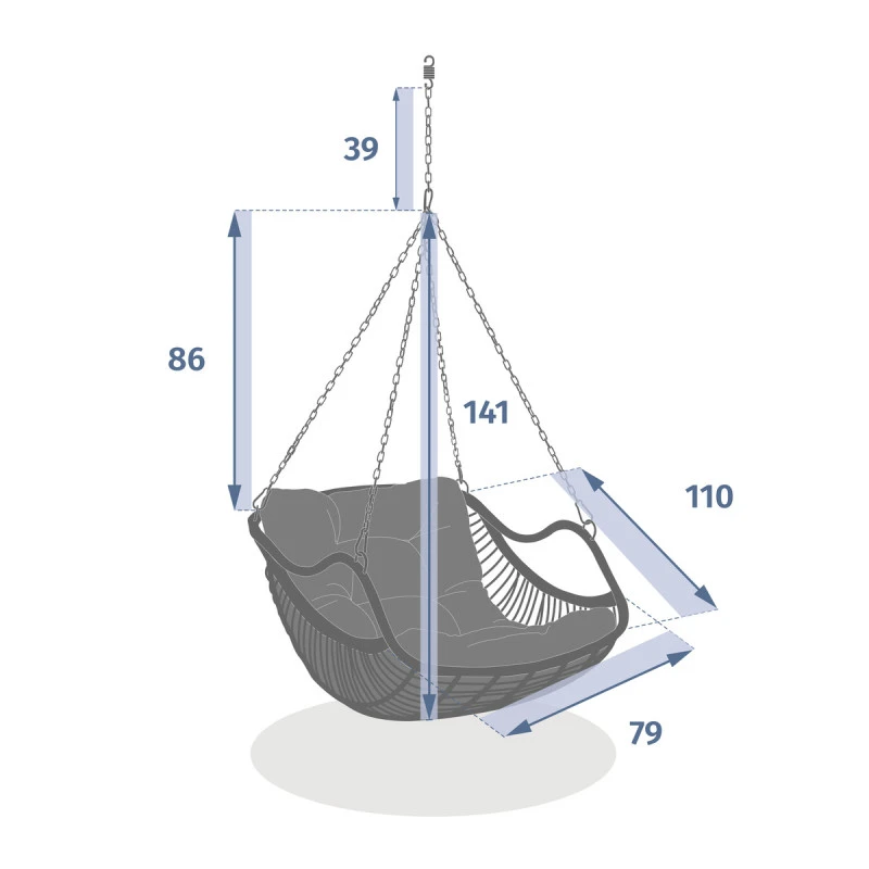 Loveuse à Suspendre Gibraltar Ardoise Hespéride 6 Loveuse à Suspendre Gibraltar Ardoise Hespéride – Image 4