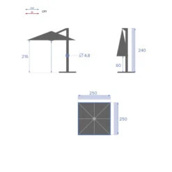Parasol Décentré Carré Manoa Vert Olive Hespéride -Jardin Meubles Magasin parasol decentre carre manoa vert olive hesperide 3