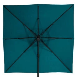 Parasol Décentré Eléa Inclinable Carré Bleu Canard Hespéride -Jardin Meubles Magasin parasol decentre elea inclinable carre bleu canard hesperide 3