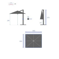 Parasol Décentré Eléa Rectangulaire Toile Sunbrella® Anthracite Hespéride -Jardin Meubles Magasin parasol decentre elea rectangulaire sunbrella anthracite hesperide 3