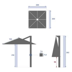 Parasol Décentré Melhia 3x3 M Oléfine Argile / Lin Hespéride -Jardin Meubles Magasin parasol decentre melhia 3x3 m olefine argile lin hesperide 3