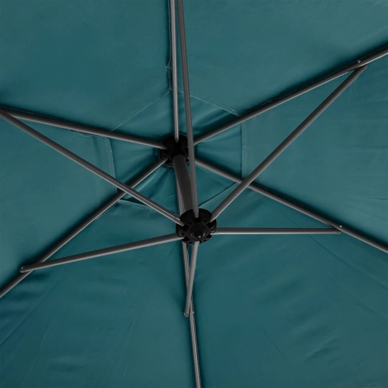 Parasol Décentré Rond Manoa Bleu Canard Hespéride 5 Parasol Décentré Rond Manoa Bleu Canard Hespéride – Image 3