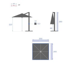 Parasol Déporté Carré Equador Ardoise Hespéride 17 Parasol Déporté Carré Equador Ardoise Hespéride -Jardin Meubles Magasin parasol deporte carre equador ardoise hesperide 1 7