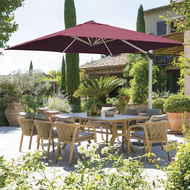 Parasol Déporté Carré Equador Bordeaux Hespéride 3 Parasol Déporté Carré Equador Bordeaux Hespéride