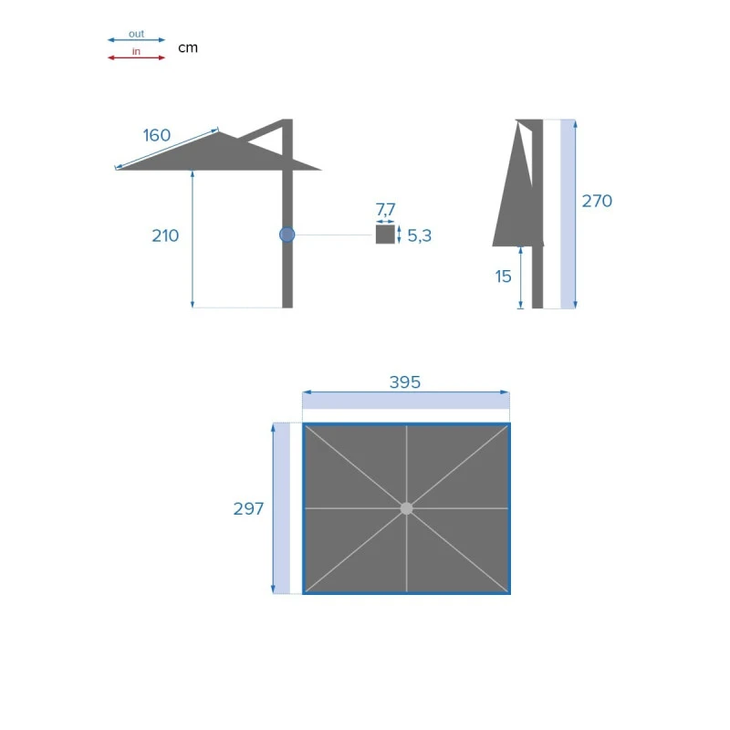Parasol Déporté Rectangulaire Equador Ardoise Hespéride 10 Parasol Déporté Rectangulaire Equador Ardoise Hespéride – Image 8
