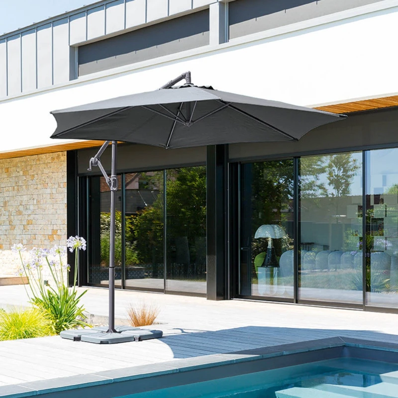 Parasol Déporté Rond Janeiro Ardoise Hespéride 3 Parasol Déporté Rond Janeiro Ardoise Hespéride