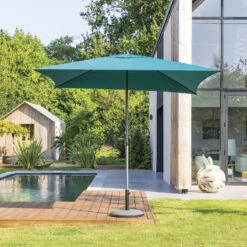 Parasol Droit Carré 2,5x2,5m Soya Bleu Canard Hespéride