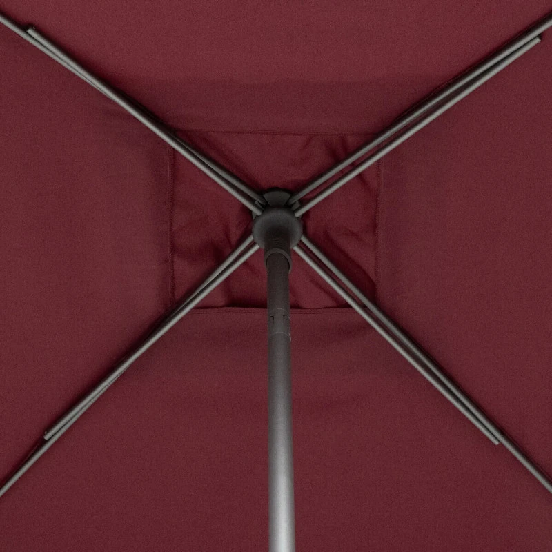 Parasol Droit Carré 2,5x2,5m Soya Bordeaux Hespéride 8 Parasol Droit Carré 2,5x2,5m Soya Bordeaux Hespéride – Image 6