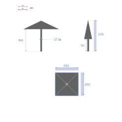 Parasol Droit Carré 2,5x2,5m Soya Bordeaux Hespéride 15 Parasol Droit Carré 2,5x2,5m Soya Bordeaux Hespéride -Jardin Meubles Magasin parasol droit carre 25x25m soya bordeaux hesperide 6