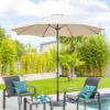 Parasol Droit Rond 2,7m Sisko Taupe Hespéride -Jardin Meubles Magasin parasol droit rond 27m sisko taupe hesperide