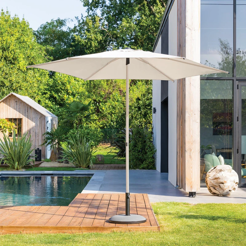 Parasol Droit Rond 2,7m Soya Blé/argile Hespéride 3 Parasol Droit Rond 2,7m Soya Blé/argile Hespéride