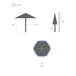 Parasol Droit Rond 2,7m Soya Bordeaux Hespéride 15 Parasol Droit Rond 2,7m Soya Bordeaux Hespéride -Jardin Meubles Magasin parasol droit rond 27m soya bordeaux hesperide 6