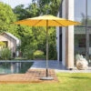 Parasol Droit Rond 2,7m Soya Jaune Moutarde Hespéride -Jardin Meubles Magasin parasol droit rond 27m soya jaune moutarde hesperide