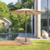 Parasol Droit Rond 2,7m Soya Taupe Hespéride -Jardin Meubles Magasin parasol droit rond 27m soya taupe hesperide