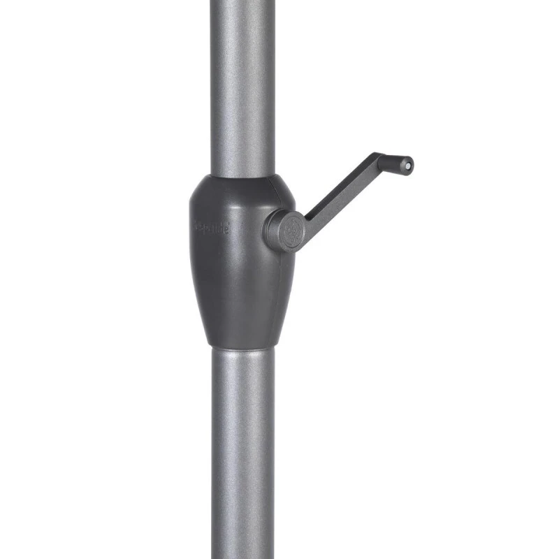 Parasol Mat Central Rond 3m Loompa Ardoise Hespéride 8 Parasol Mat Central Rond 3m Loompa Ardoise Hespéride – Image 6