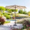 Parasol Mat Central Rond 3m Loompa Taupe Hespéride -Jardin Meubles Magasin parasol mat central rond 3 loompa taupe hesperide