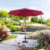 Parasol Mat Central Rond 3m Loompa Bordeaux Hespéride -Jardin Meubles Magasin parasol mat central rond 3m loompa bordeaux hesperide