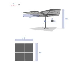 Parasol Setiri 16 M² Ardoise Hespéride 14 Parasol Setiri 16 M² Ardoise Hespéride -Jardin Meubles Magasin parasol setiri 16 m ardoise hesperide 3