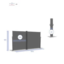 Paravent écran Double Antao Graphite Hespéride -Jardin Meubles Magasin paravent ecran double antao graphite hesperide 3