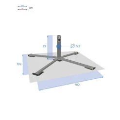 Pied De Parasol Pliant Grand Modèle Anthracite Hespéride -Jardin Meubles Magasin pied de parasol pliant grand modele anthracite hesperide 4
