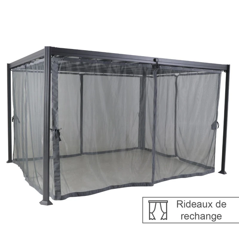 Rideaux Moustiquaires Pour Tonnelle Belize 3,8x3m Hespéride 3 Rideaux Moustiquaires Pour Tonnelle Belize 3,8x3m Hespéride