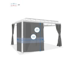 Rideaux Opaques Pour Tonnelle Belize 3,8x3m Hespéride -Jardin Meubles Magasin rideaux opaques pour tonnelle belize 38x3m hesperide 3