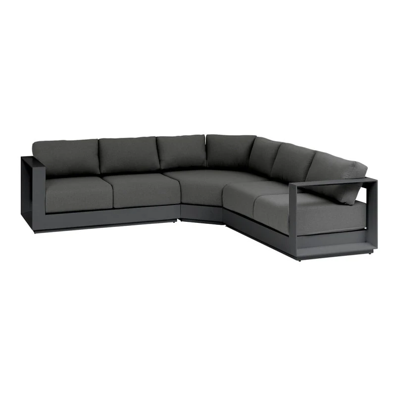 Salon D'angle 5 Places Allure Anthracite / Graphite Hespéride 4 Salon D'angle 5 Places Allure Anthracite / Graphite Hespéride – Image 2