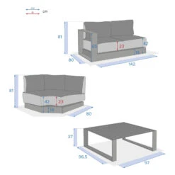 Salon D'angle 5 Places Allure Anthracite / Graphite Hespéride 12 Salon D'angle 5 Places Allure Anthracite / Graphite Hespéride -Jardin Meubles Magasin salon d angle 5 places allure anthracite graphite hesperide 3