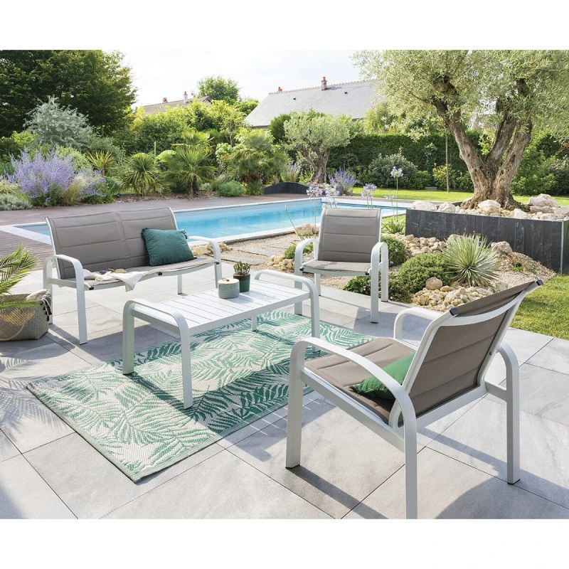 Salon De Jardin 4 Places Elyn Noisette / Blanc Hespéride 2 Salon De Jardin 4 Places Elyn Noisette / Blanc Hespéride