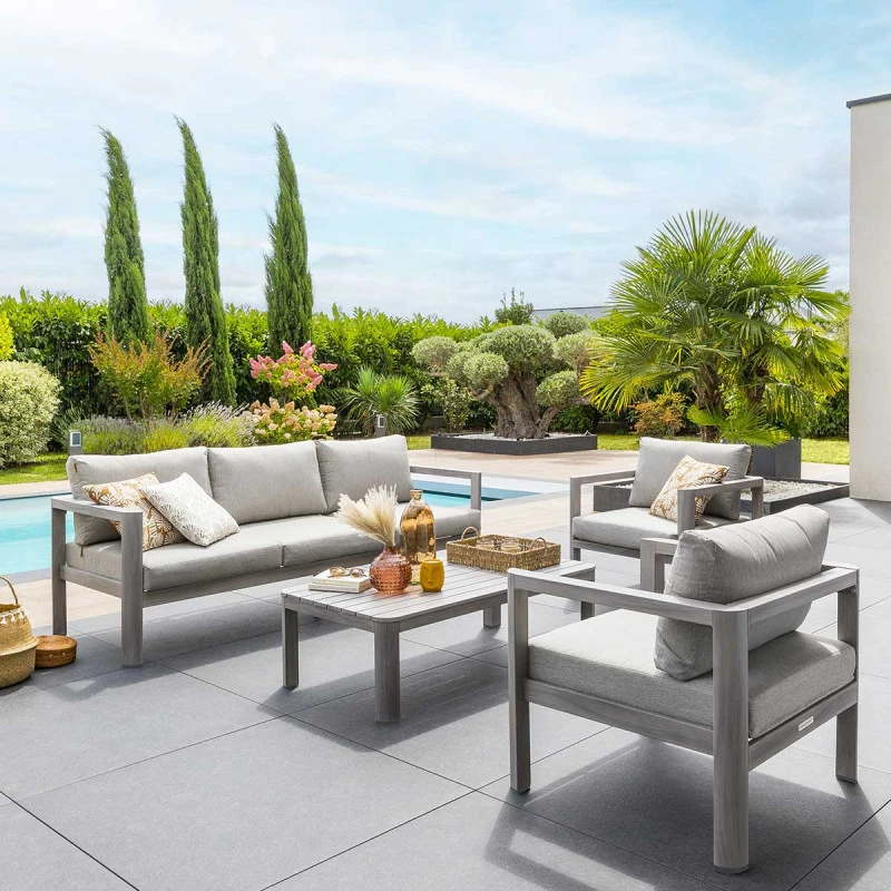 Salon De Jardin 5 Places Jauca Noisette / Gris Boisé Hespéride 3 Salon De Jardin 5 Places Jauca Noisette / Gris Boisé Hespéride