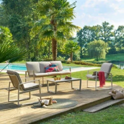Jardin Meubles Magasin 9 Salon De Jardin Boreane 5 Places Lin / Argile Hespéride