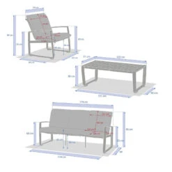 Salon De Jardin Boreane 5 Places Lin / Argile Hespéride -Jardin Meubles Magasin salon de jardin boreane 5 places lin argile hesperide 3