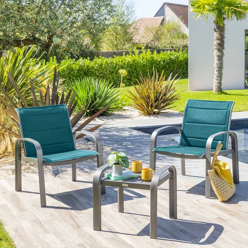 Salon De Jardin Duo Elyn Bleu Canard/graphite Hespéride 3 Salon De Jardin Duo Elyn Bleu Canard/graphite Hespéride