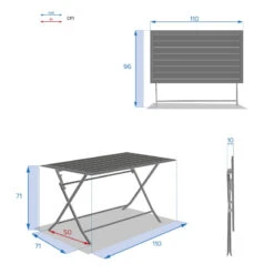 Table Alu Pliante Azua 4 Places Graphite Hespéride -Jardin Meubles Magasin table aluminium azua 4 places graphite hesperide 4