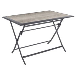 Table Aluminium Azua 4 Places Gris Smoke Hespéride